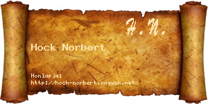 Hock Norbert névjegykártya
