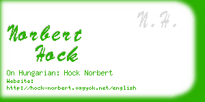 norbert hock business card